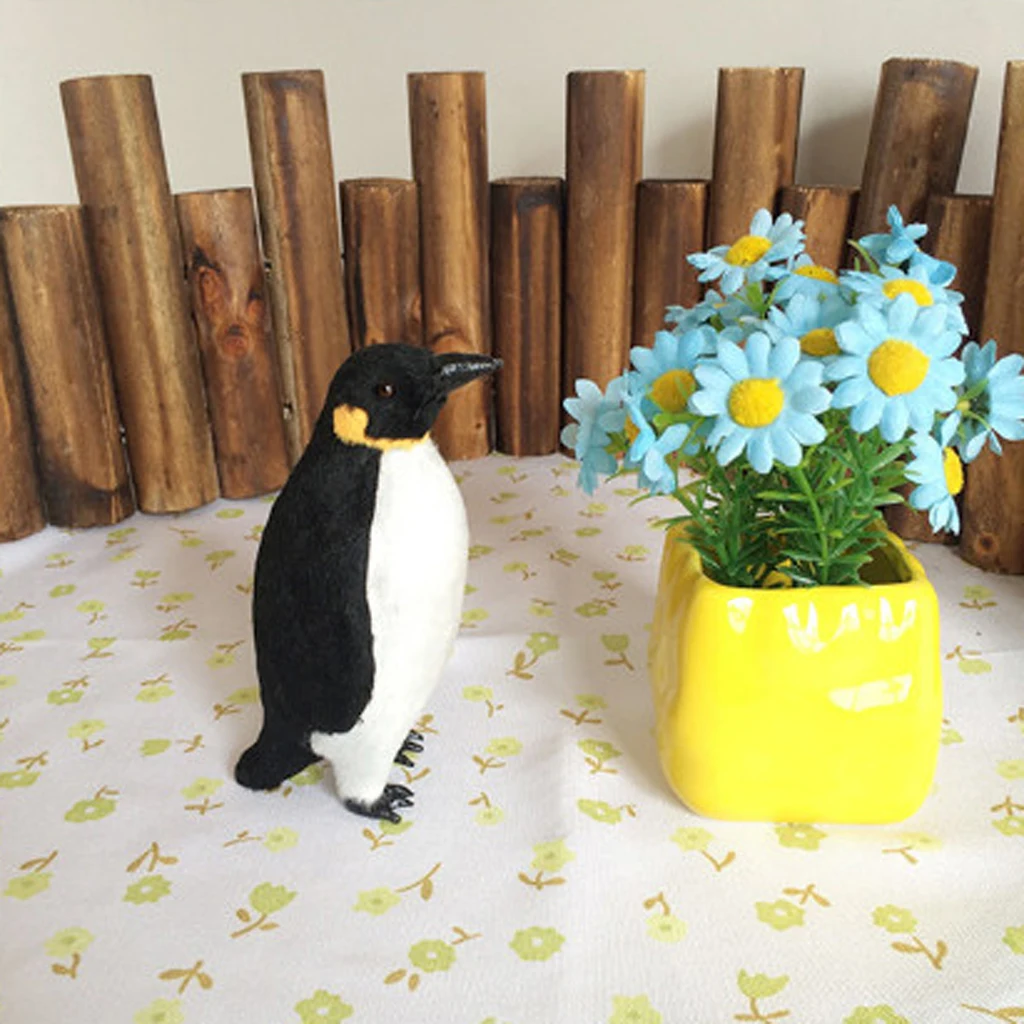 

Artificial Penguin Statue Simulation Animal Model Ornaments Feathered Fake Penguin Decor for Tabletop Display Kida Gifts