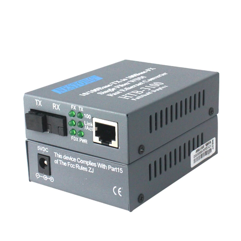 1 pair HTB-3100AB-25KM A/B 100Mbps SC port fiber media converter single mode single fiber 25KM