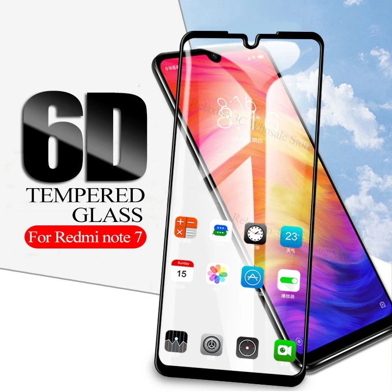 

6D tempered glass redmi note 7 tempered glass For xiaomi redmi note 7 safety Glas on xiami red mi note7 not 7 screen protector