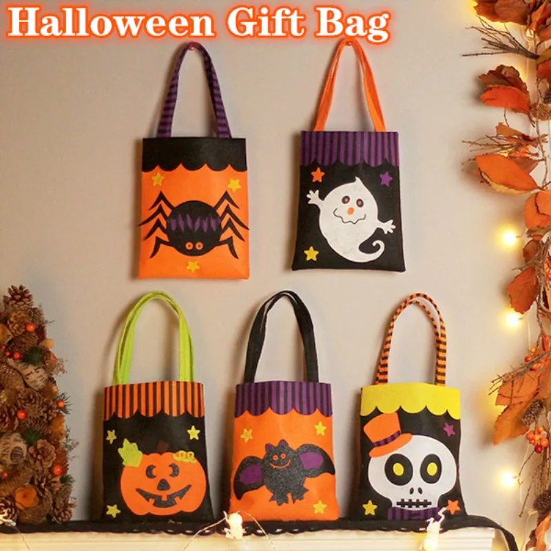 

Halloween Decoration Shopping Bag Non-woven Handbag Pumpkin Bag Candy Bag Children's Handbag kids Women Gift Bag Reusable Bag