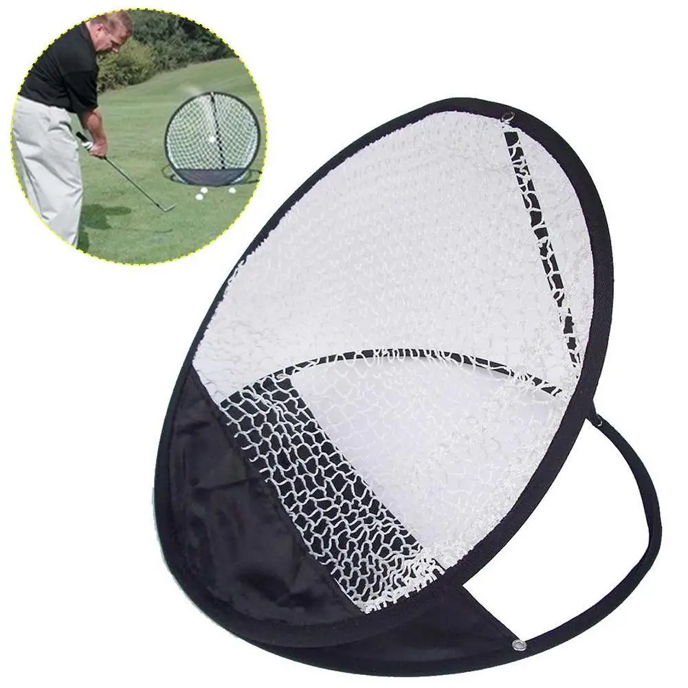 

Portable Pitching Golf Target Training Practice Chipping Hitting Net Basket Golf Training Aids Metal + Net Equipment