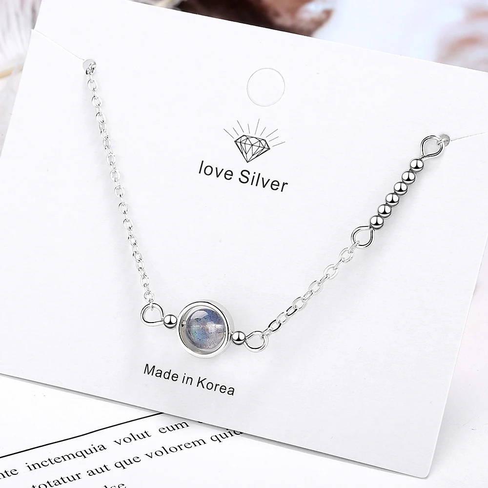 925 стерлингового серебра фантастические планета подвеска с лунным камнем