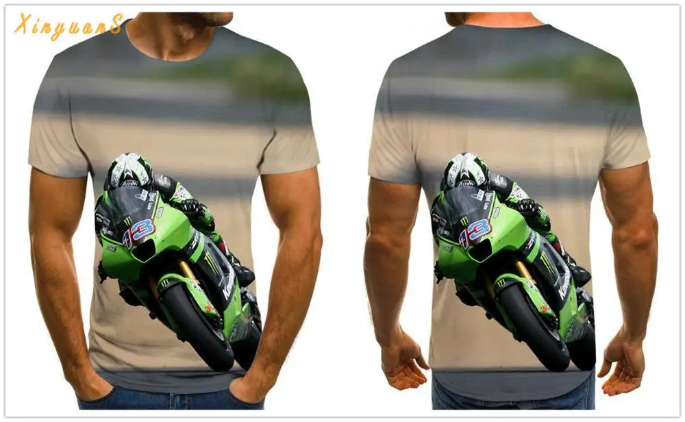 

2021 Motorrad Biegebilder 3d gedruckte Herren T-Shirts Sommer Mode Sport Tops Punk T-Shirts Herren Plus Size Streetwear