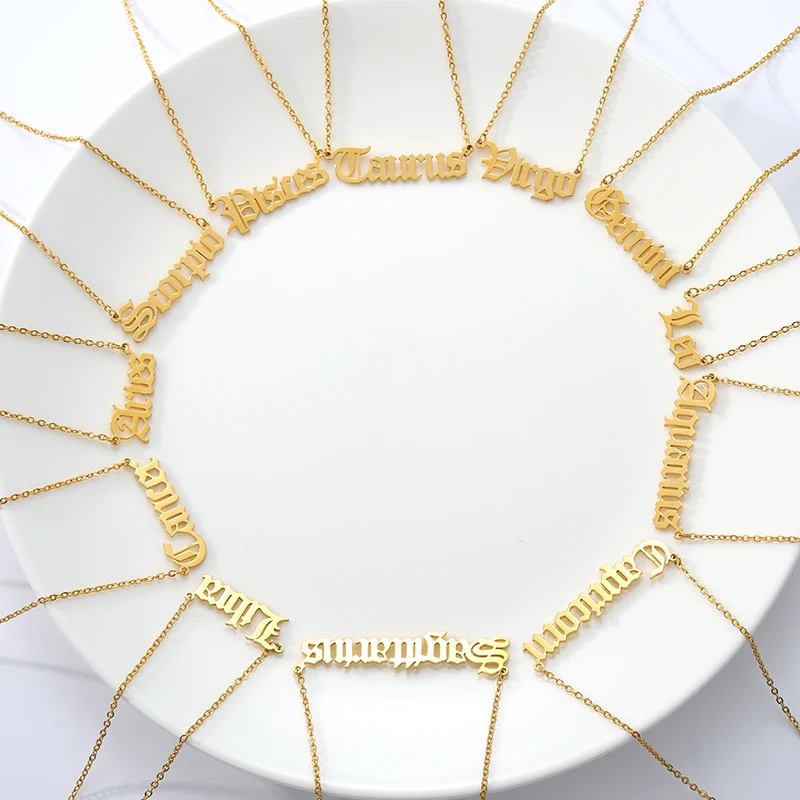 Браслеты на лодыжку женские ножные браслеты со знаками Зодиака из нержавеющей