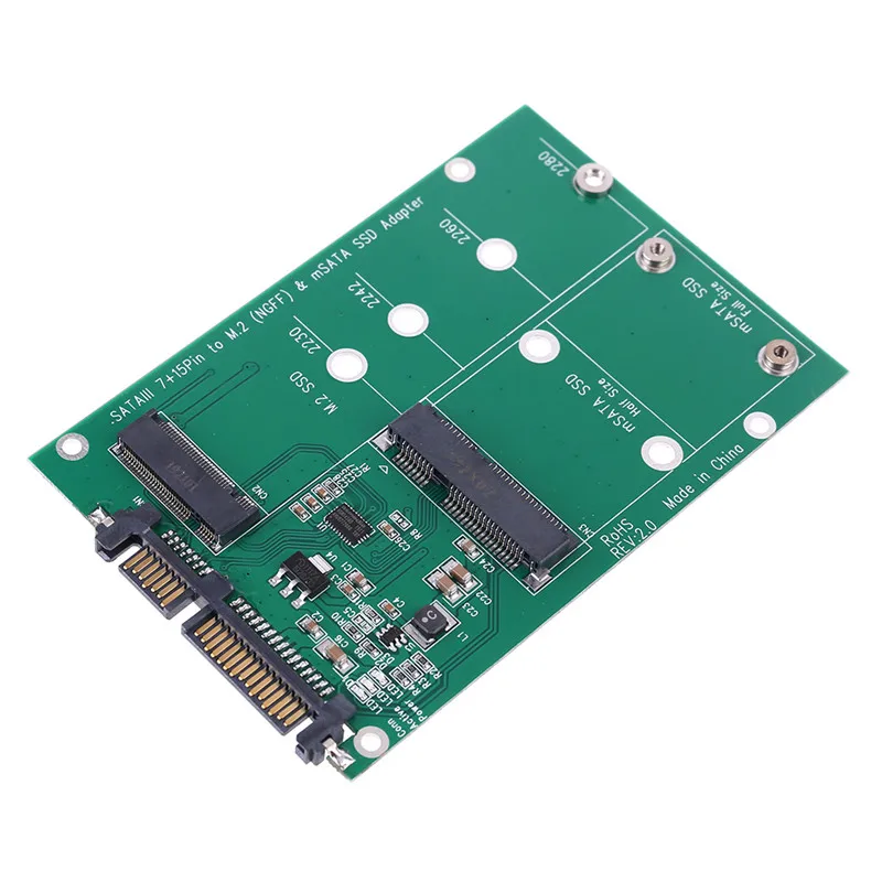 Адаптер mSATA и M.2 (B Key NGFF) переходник C26 размер 2 в 1 с несколькими SSD на SATA 3 III|ssd to sata|ssd