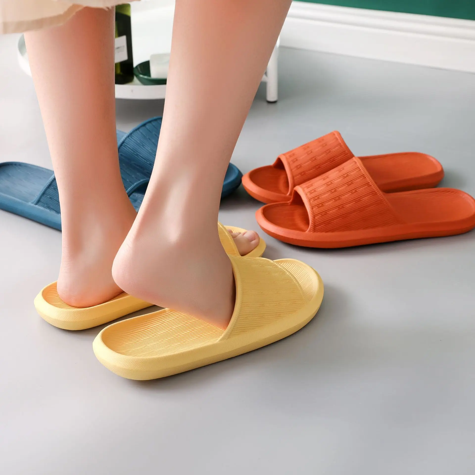 

2021 Slippers Women Summer Style Couples Slippers Home Indoor Home Shoes Bathroom Bath EVA Slippers