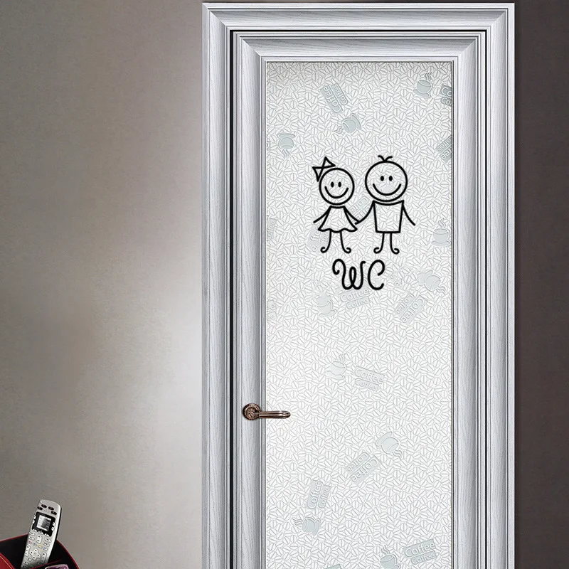 1Set Bathroom Boy And Girl Toilet Door Stickers Creative Home Decoration Removable Self-adhesive Carving Custom Decor | Дом и сад