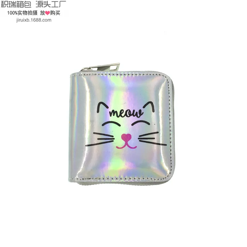 17short purse Мультяшный кожаный кошелек на молнии для девочек, кошелек для монет, медведь, кот, арбуз, фрукты, летняя женская модная сумка для денег, дамские смарт-кошельки для карт - Цвет: 17short purse