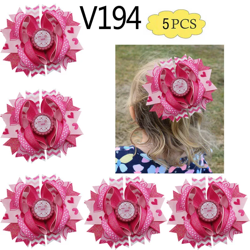 freeshipping 5pcs V152-V208 Valentine's day hair bows Heart Hair Clips Valentine boutique bows Valentine hair clips