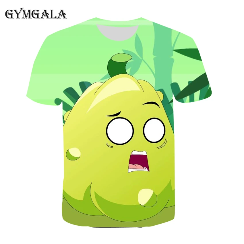 

Harajuku style 3D printing summer Children's T-shirt men and women Plants vs. Zombies cartoon loose round neck Kids T-shirt hot