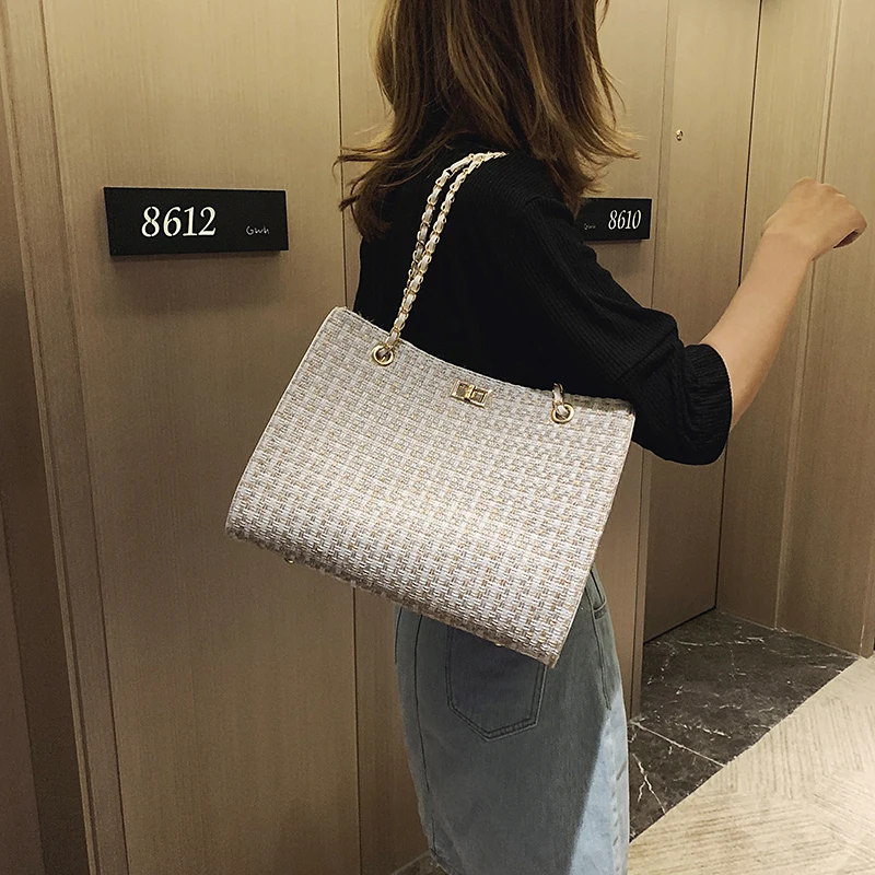 

Luxury Handbags Women Bags Designer Canvas Knitting Shoulder Bags Fashion Ladies Channels HandBags Crossbody Bags For Women 2020