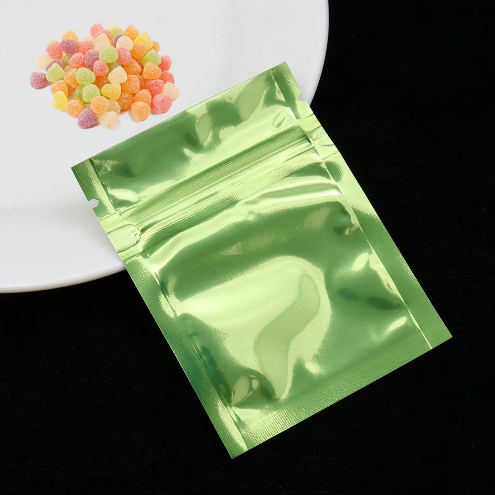 100 шт Упаковочные пакеты из алюминиевой фольги закрывающиеся на молнии