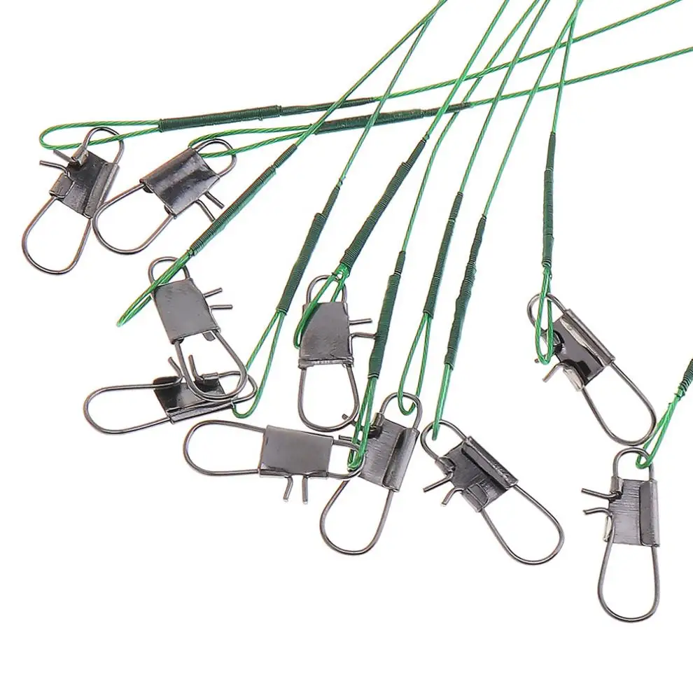 40 шт./лот рыболовная леска из нержавеющей стали против укуса Вертлюг трос с