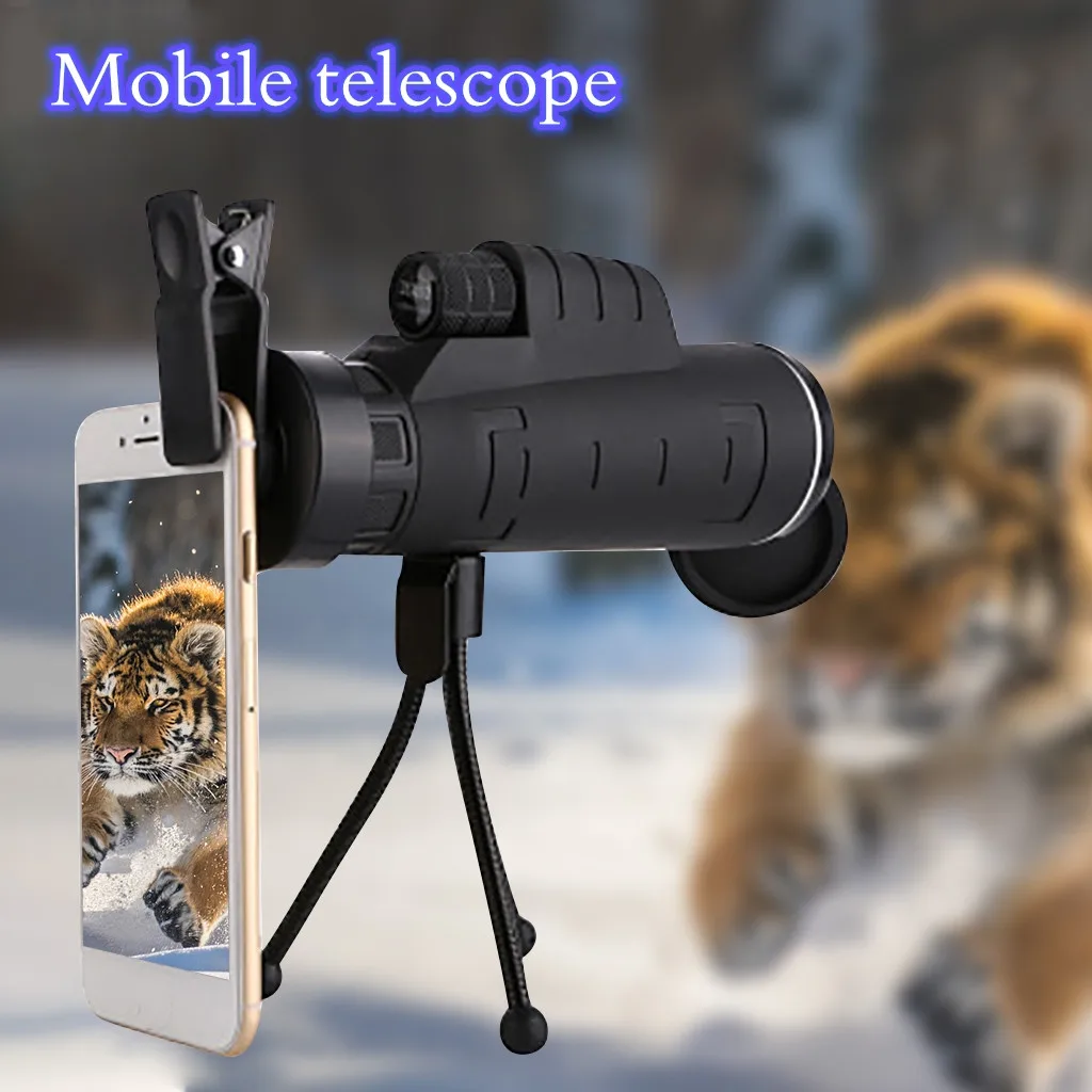 Мощный монокулярный телескоп с большим радиусом действия для смартфона 16x52