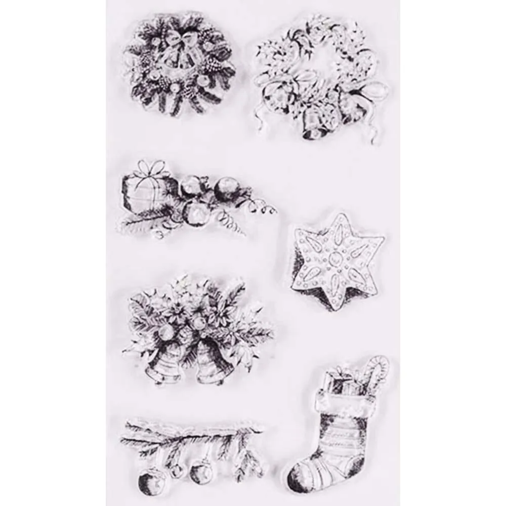 Рождественский венок прозрачный штамп для сделай сам Скрапбукинг/изготовление