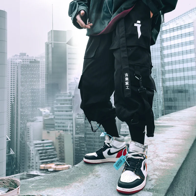 

Брюки-карго мужские тактические, Джоггеры в стиле хип-хоп, эластичная талия, модные уличные штаны в стиле Харадзюку, WX001