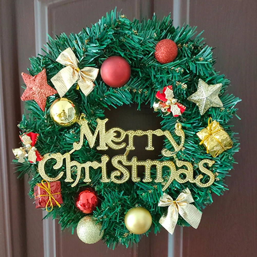 

1Pcs 31 Cm Christmas Wreath Front Door Hanging Garland Holiday Home Decorations Christmas Ornaments Garland