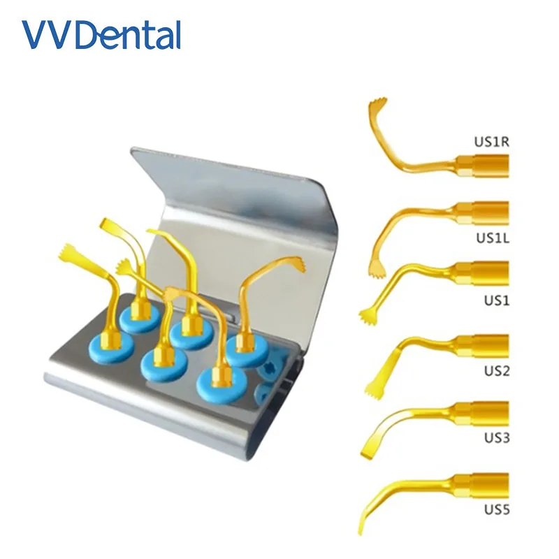 VVDental Piezosurgery Bone Cutting Tips Kit Compatible With Woodpecker And Mectron Dental Surgical Tools US1R/US1L/US1/US2/US3/U