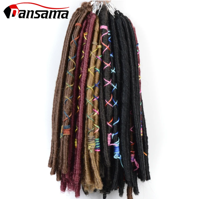 

Dansama 14 Inch 12 Strand Faux Soft Locs Crochet Hair Synthetic Hair Extensions Soft Dreads Crochet Hair Blonde Black For Women
