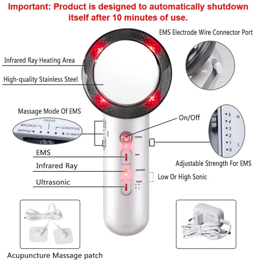 Ультразвуковая кавитация массажер для похудения Липо Антицеллюлитный жир