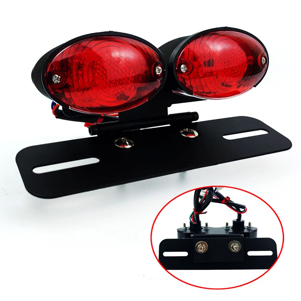 Двойной задний фонарь кошачий глаз на заказ лампа для мотоцикла держатель