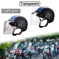 1pc motorcycle helmets windproof 3 snap visor lens shield flip up down open face anti glaring windshield lens decor for harley