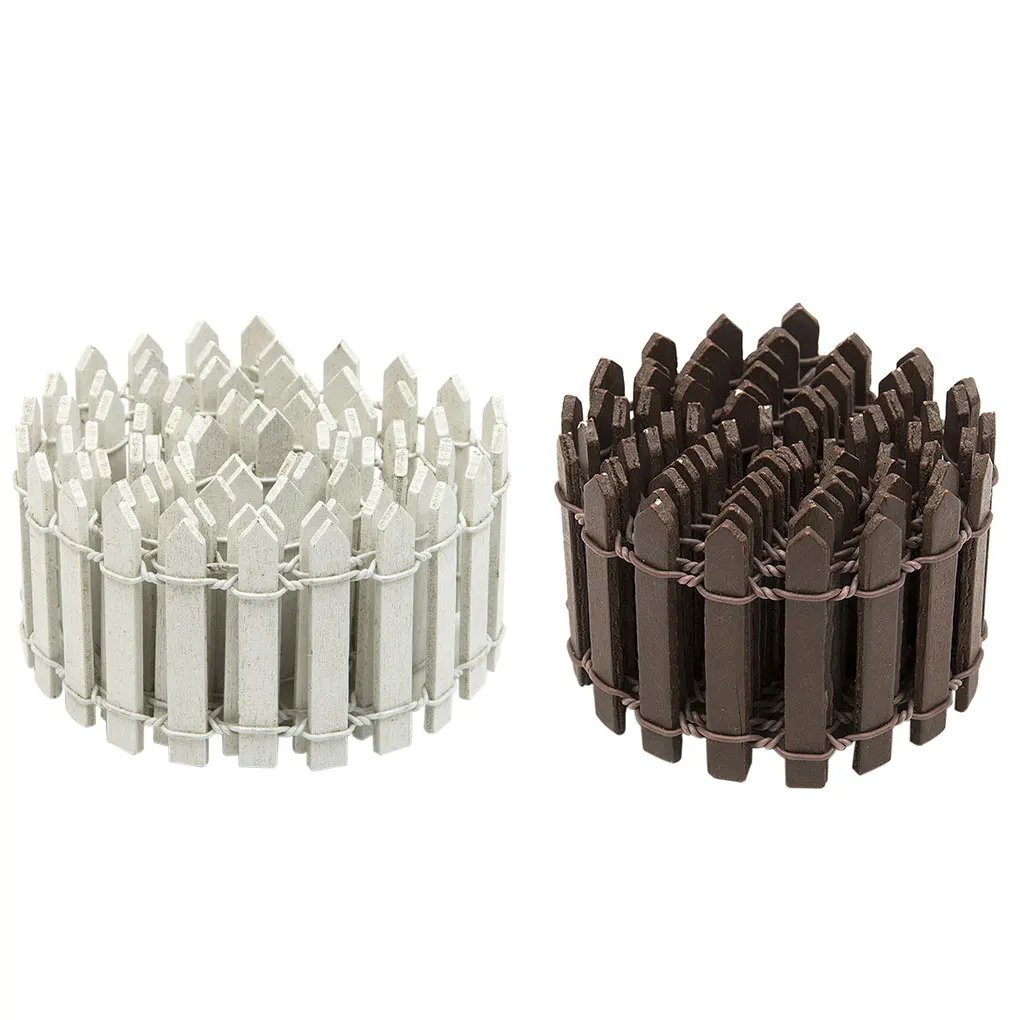 Деревянный забор Горшечное растение ландшафтный декор аксессуары миниатюрный