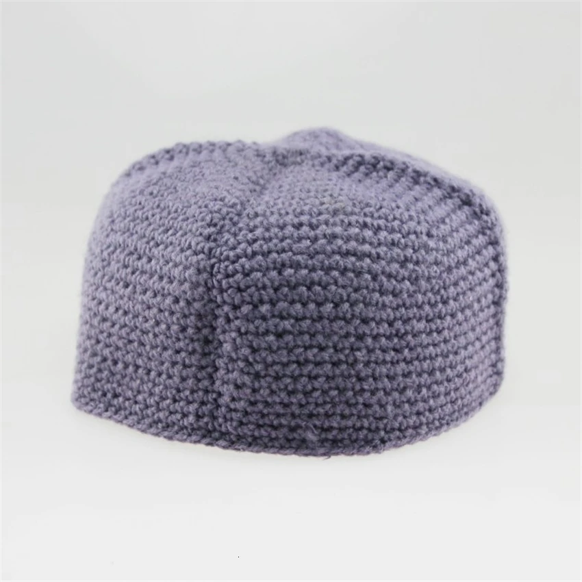 

Winter Muslim Prayer Hats for Men Islam Adjustable Warm Wool Handmade Knitting Islamic Clothing Arab Arabic Man Cap Turban