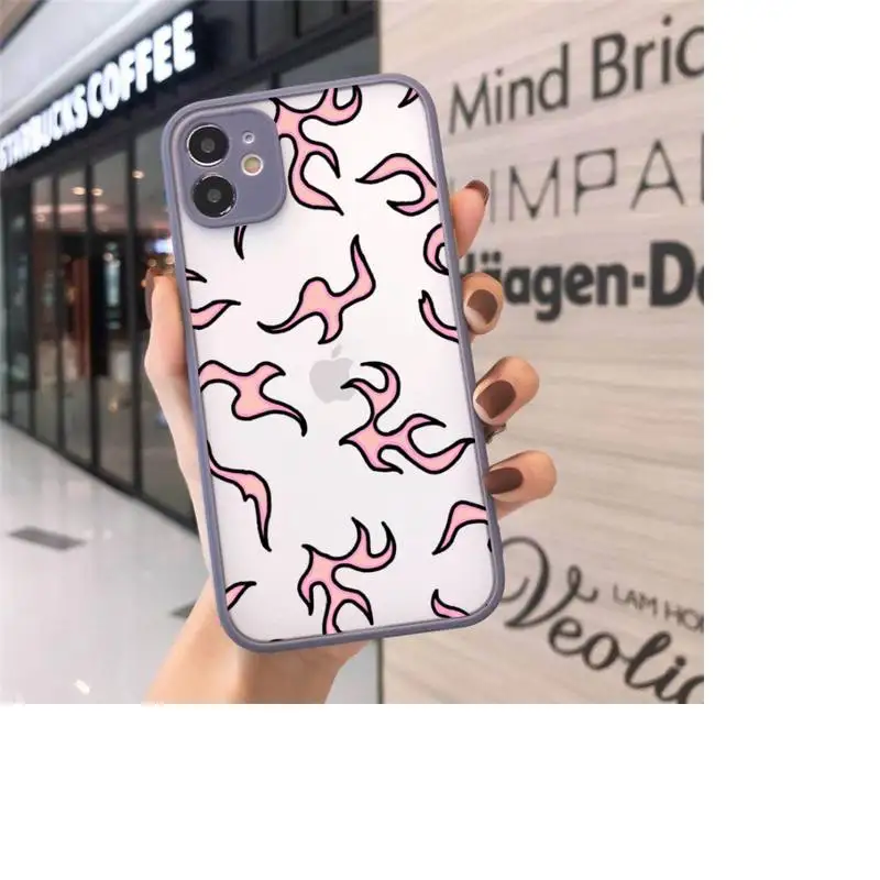 

Fashion Flame Fire Phone Case Matte Transparent For iPhone 12 Mini 11 Pro XR XS Max 7 8 Plus