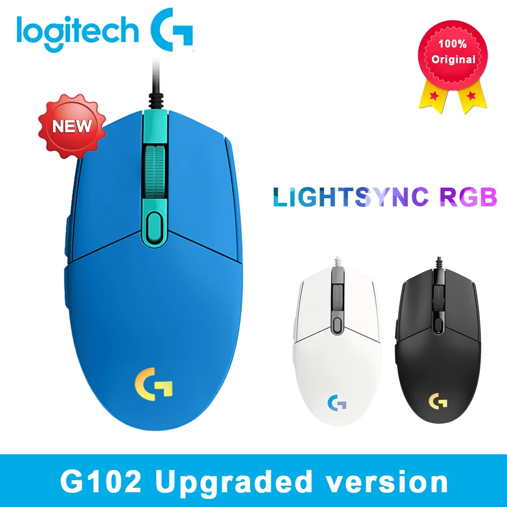 

Logitech G102 Original IC PRODIGY/LIGHTSYNC G203 Gaming Mouse Optical 8000DPI 16.8M Color LED Customizing 6 Buttons Wired