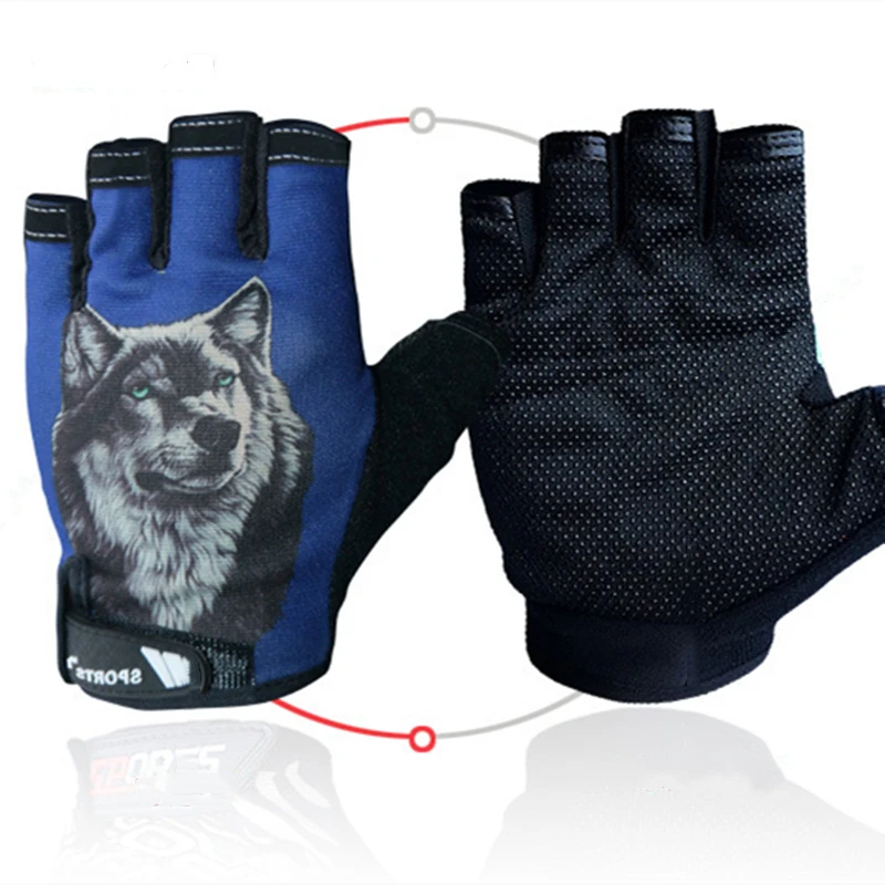 Летние велосипедные перчатки с полупальцами и поглощающим пот дизайном для