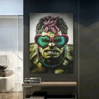 Marvel супергерой Халк с очками Холст Картина плакаты и принты комикс на стену для гостиной домашний Декор картина