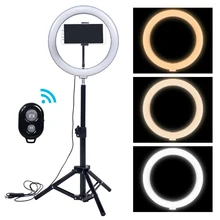 Selfie Ring Light With Tripod Photography Lighting Lamp LED Dimmable Ringlight For Phone Youtube Makeup Video Live Photo Studio