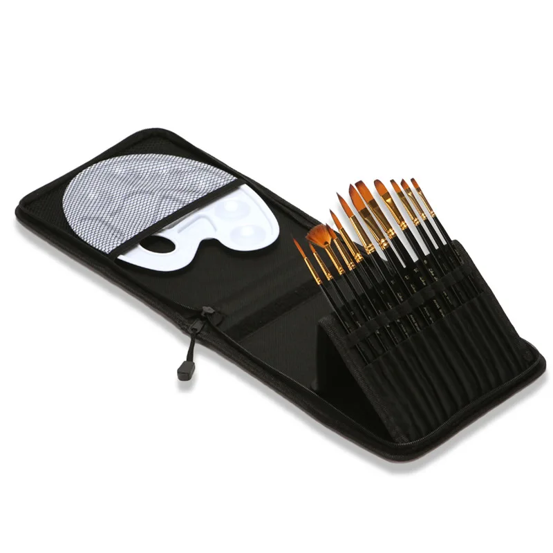 12Pcs Watercolor Acrylic Brushes Nylon Hair Paint Brush Set Acrylic Paint Tool Combination Art &School Supplies