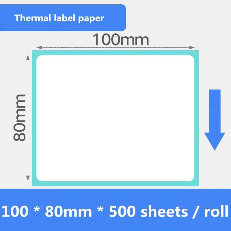 

100 * 80 mm * 500 sheets / roll thermal label paper supermarket shelf product price barcode QR code printer sticker