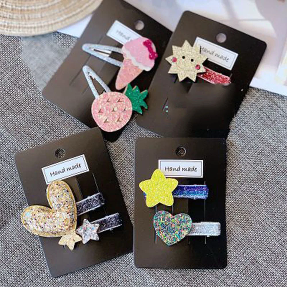 Милые рождественские аксессуары для волос девочек 2 шт. Мультяшные головные