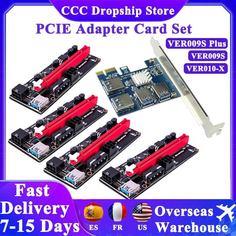 Карта расширения PCIe 1-4 PCI Express 16X слоты, Новая плата расширения PCI-E 1X к внешнему 4 PCI-E слот, адаптер PCIe порт, множитель карты