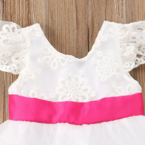 Новое поступление платье для маленьких девочек с цветами хлопковое кружевное