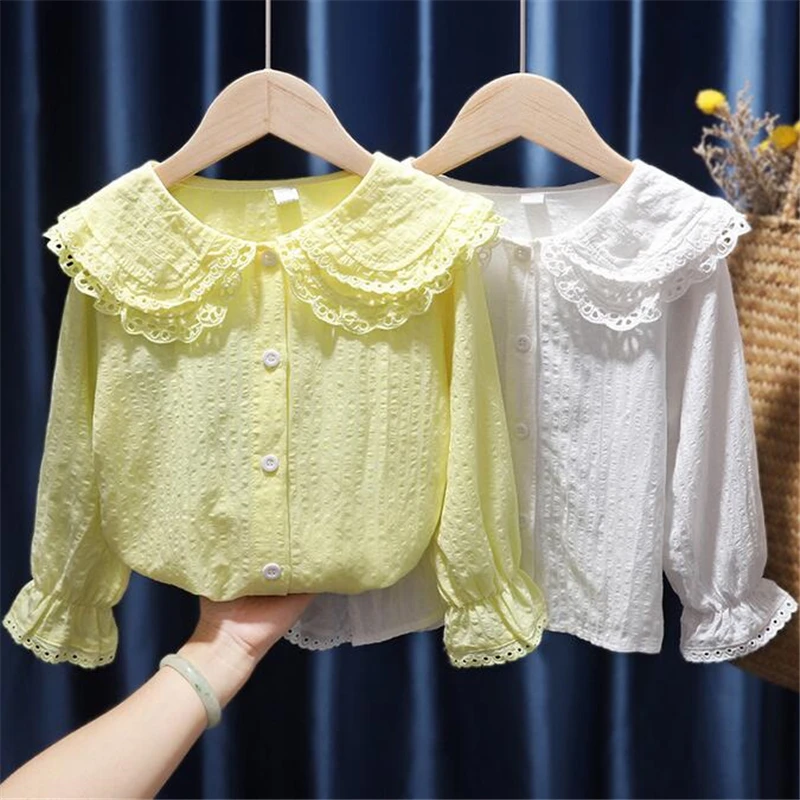 От 1 до 6 лет хлопковая футболка для девочек весна 2020 рубашка с оборками маленьких