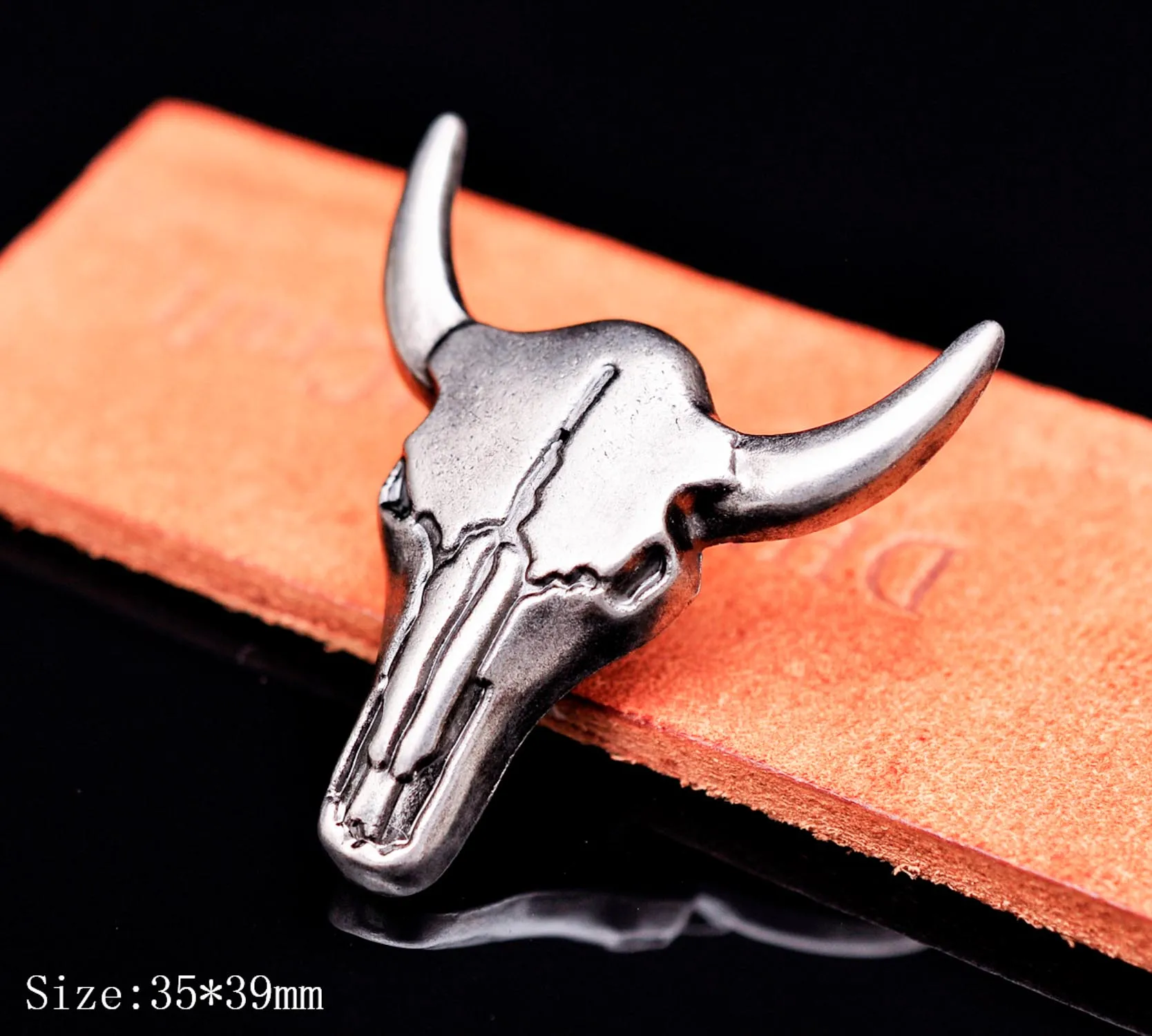 10 шт. античный серебряный западный ковбой Техасский бык Buffalo Longhorn Голова Череп кожевенное ремесло седло Conchos Западный Декор отвертка