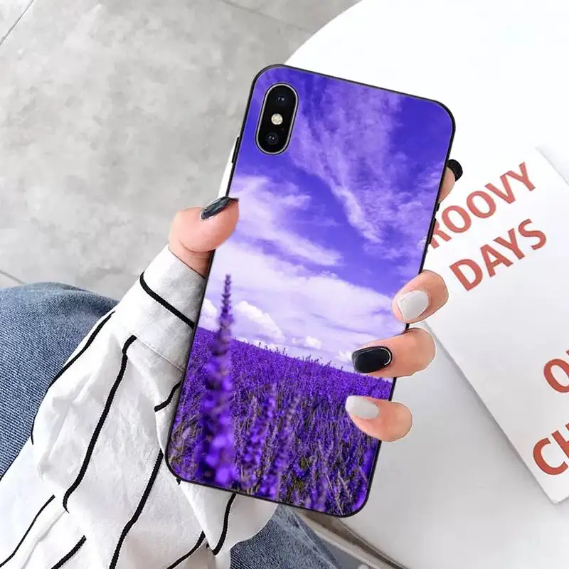 

Simple lavender Purple flowers Phone Case for iPhone 11 12 pro XS MAX 8 7 6 6S Plus X 5S SE 2020 XR mini