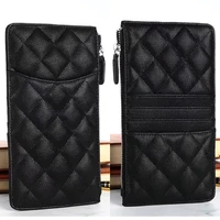 cc 12 luxury caviar leather handbag long wallet designer brand clutch card holder purse golden hardware logo cellphone pouch bag