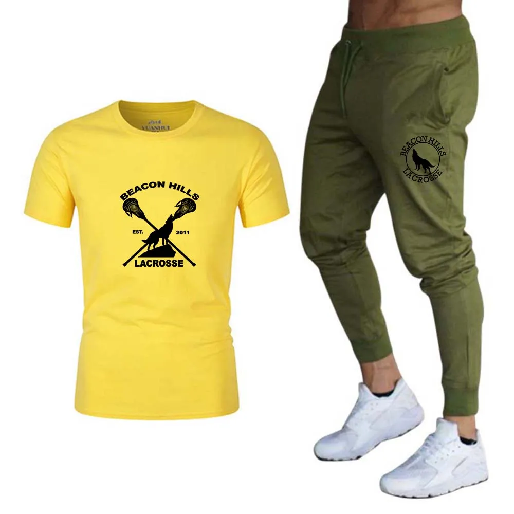 

2021Summer Hot Sale Men Sports Suit Short Sleeve T-shirt and Men Fitness Workout Tights Letter Printing High Quality Sportswear