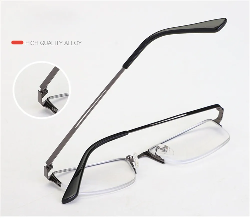 Акция 2019 портативные очки для чтения с половинной оправой из сплава мужчин и