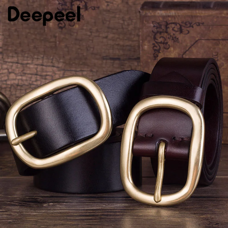 Deepeel 1 шт. 3.8X110 125 см Медь пряжкой головка Ремни для Для мужчин досуг Restor Топ Слои