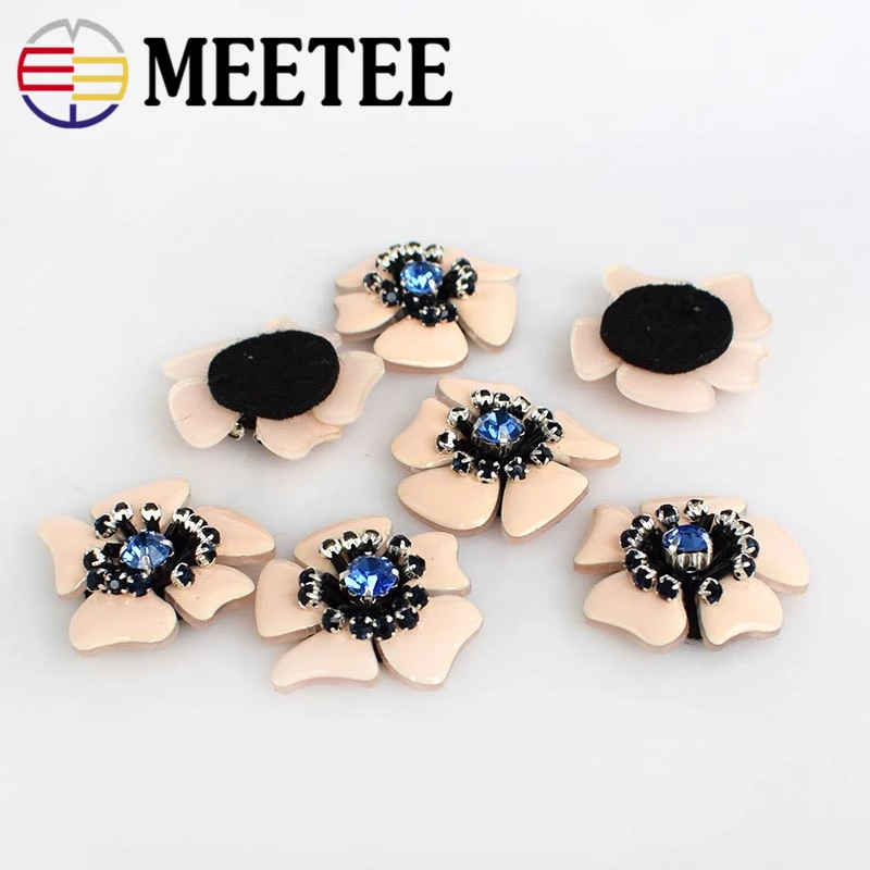 4pcs Meetee Decoration Rhinestone Buttons Beaded Flat Back for Sewing Coat Sweater Skirt Clothing Accessories DIY Patch|Пуговицы| |