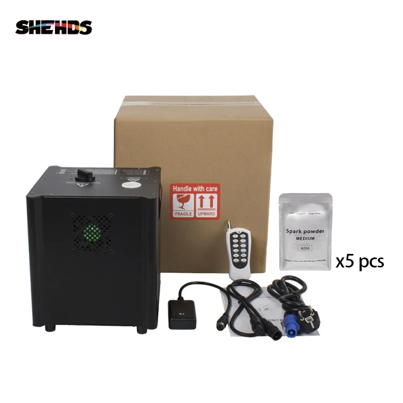 

SHEHDS 12Pcs Spark Powder 500W Spark Machine DMX Wireless Firework Out/Indoor Wedding Celebration Party Cold White Flame Machine