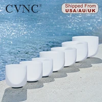 cvnc 6 12 inch set of 7pcs chakra frosted quartz crystal singing bowls for meditation yoga healing with free mallets and o rings