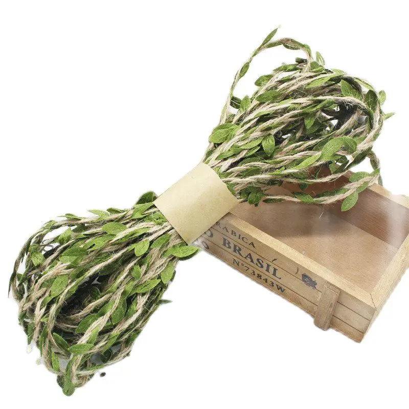 

Simulation Leaves Jute Rope Artificial Burlap Leaf Mixed Knitting Forest Series Silk Rope For DIY ArtSimulation Leaves Jute Rops