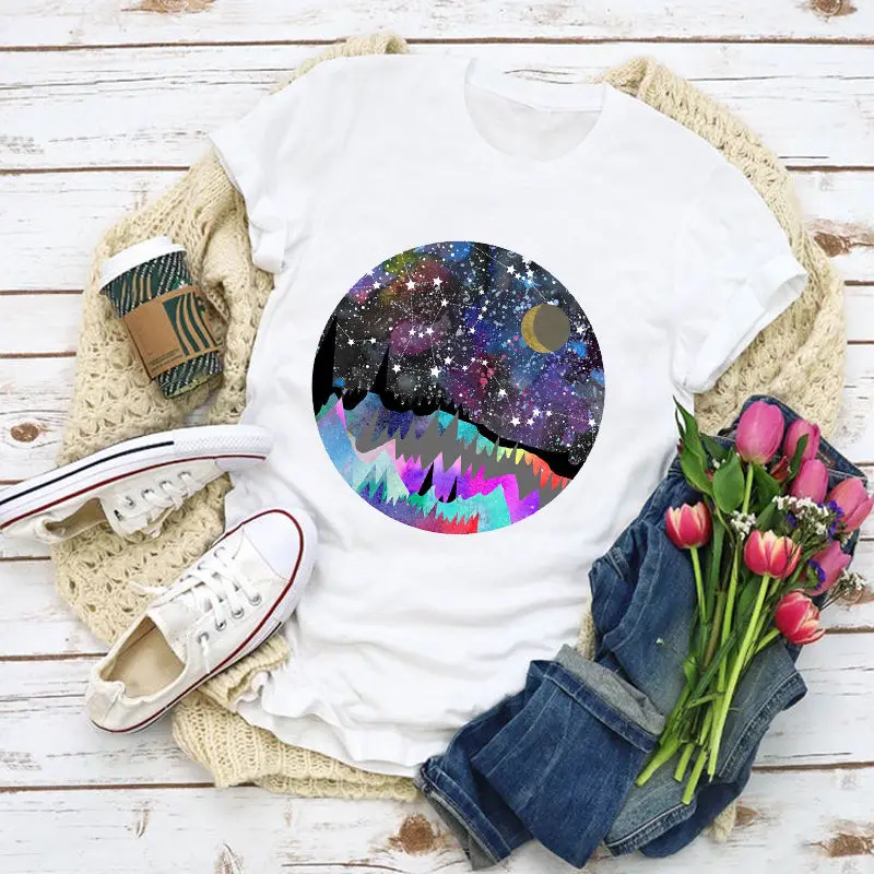 

Female Camisetas Mujer Bike Hiking Mountain Fashion Print Lady Summer T-Shirt Tops Harajuku Graphic T Shirt 90s T-shirt Top Tees